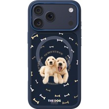 iPhone 18 Pro Max Kılıf M-Safe Özellikli 3D Baskılı Tasarım Mutural The Dog Serisi Kapak Lacivert