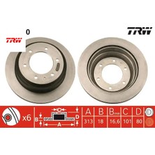 Arka Fren Aynası Frontera A 2.2 I-2.4 I-2.3 Td-2.5 Tds-2.8td Havalı Trw 569106