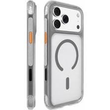iPhone 18 Pro Uyumlu Kılıf M-Safe Özellikli Airbag Tasarımlı Mutural Air Shield Serisi Kapak Gri