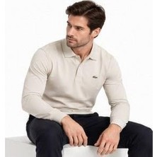 Lacoste   Polo Çıt  Çıt  Kapama Dar  Kesim   Bej  Uzun  Kol