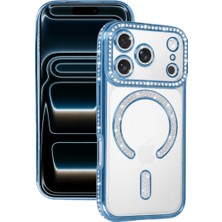 A-Luxe Apple iPhone 18 Pro Max Joke Simli Magneticsafe Kılıf - Sierra Blue