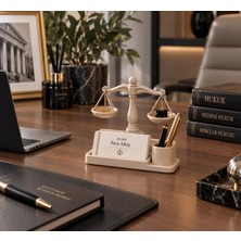 Daysn Days Hukuk Bürosu ve Avukatlar Için Özel Tasarım Adalet Terazisi Figürlü Kartvizit Standı