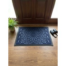Tiritoğlu Home 45 x 75 cm Lacivert Güneş Desenli Halı Paspas Kaymaz Taban Iç/dış Mekan