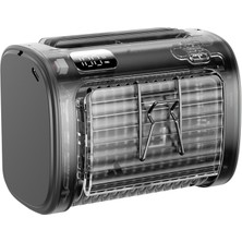 Aecooly UH01 Flow 01 Dijital Göstergeli 5 Kademeli Bel Boyun Tipi Soğutucu Fan 6000MAH Şeffaf-Siyah