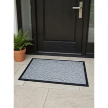 Tiritoğlu Home 45 x 75 cm Gri Güneş Desenli Halı Paspas Kaymaz Taban Iç/dış Mekan