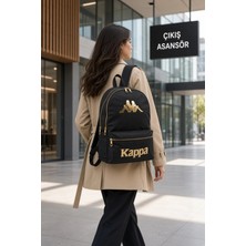 Kappa Siyah Sırt Çantası Günlük Kullanım Için Şehir Çantası 43X30X13 cm