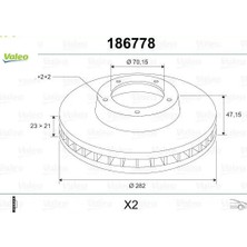 Ön Fren Diski Hava Kanallı Cr-V 2.0l B20 96-01 / Hr-V 1.6l D16W1 99-07 / Prelude 2.0l F20A4 92-96 2. Valeo 45251SP0000/ 45251S2HN00/ 45251SZ3E00
