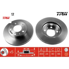 Ön Fren Aynası Fıat Ducato 94>14 Peugeot Boxer 94>14 Cıtroen Jumper 94>14 Karsan Jest 98> 300×24X5DE Trw 4249.H2/ 4246.K2/ 51728378/ 71739637