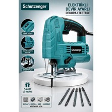 SCHUTZENGER G-101 Devir Ayarlı Dekupaj Testere 5 Bıçaklı Bakır Sargı Motor Mavi