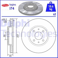 Delphi Ön Fren Aynası DOBLO-LINEA-FIORINO-BIPPER-NEMO-LINEA-500-BRAVO-MITO-IDEA 15JNT 257.5X22X4DLXHAVALI Delphı 71739640/ 52015293/ 1618879780