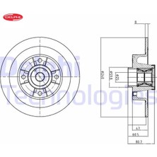 Delphi Arka Fren Aynası Megane Iı 02 Modus 04 Clıo Iıı 05 240X82.5X4DELIK Rulmanlı Abs Sensörlü Delphı 7701207823/ 432005338R/ 8660001811