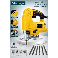 SCHUTZENGER G-106 Devir Ayarlı Dekupaj Testere 5 Bıçaklı Bakır Sargı Motor Sarı