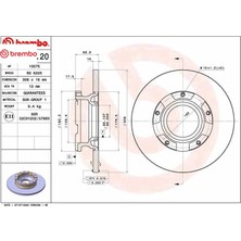 Arka Fren Dısk Aynası Transıt Custom V362 12 Abs Lı O.ceker Cap 308 16 Brembo BK212A097EA/ 2012584/ 2040064