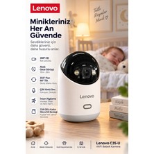 Lenovo Ev  Kamerası | Bebek Kamerası 2k 3mp, Wifi, Sesli, 360° Ptz, Mobil Kontrol, Hareket Takip, Iç Mekan Kamera LNVC35U