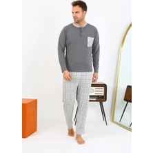 Veralya Erkek Uzun Kol Penye Antrasit Pijama Takımı