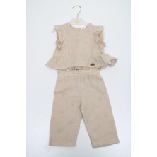 Serkon Kız Bebek Aylık Nakışlı Müslin Takım 0869