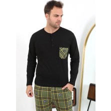 Veralya Erkek Uzun Kol Penye Siyah Pijama Takımı