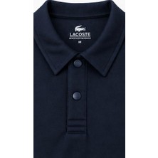 Lacoste  Polo  Yaka Çıt Çıt Kapama  Dar Kesim Lacivert Uzun Kol