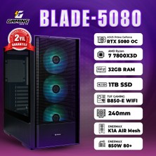 Gaminggentr BLADE-5080 / Amd Ryzen 7 7800X3D Tray / Asus Prıme Geforce Rtx 5080 Oc 16GB / 32GB Ram / 1 Tb SSD Oem Paket