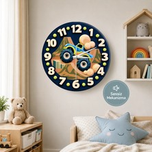 🕒 Canavar Kamyon⭐ Sessiz Çocuk Duvar Saati 🎈 Mdf Dekoratif Çocuk Odası Saati 33CM