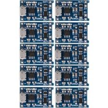 Efiks 10 ADET LİTYUM PİL ŞARJ DEVRESİ MODÜLÜ TP4056 1A 18650 Lİ-İON BATTERY
