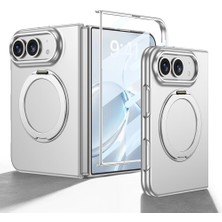 GKK Apple iPhone Duo Kılıf M-Safe Şarj Özellikli Zore Kıpta Yüzüklü Kamera Korumalı Kapak