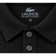 Lacoste  Polo  Çıt Çıt Kapama Siyah Dar Kesim  Uzun Kol