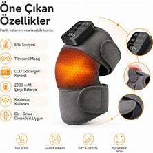 Hiltech Kablosuz Isıtmalı Diz Omuz Dirsek Masaj Aleti 5 Kademeli Isı Titreşimli LCD Ekranlı