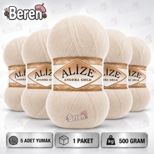 Alize Angora Gold 67 Mum Işığı – 5 Adet El Örgü Ipi – 100 gr / 550 Metre – %20 Yün – Şal Hırka Yelek Kazak Ipi