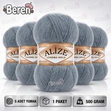Alize Angora Gold 87 Kömür Gri – 5 Adet El Örgü Ipi – 100 gr / 550 Metre – %20 Yün – Şal Hırka Yelek Kazak Ipi