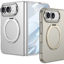 GKK Apple iPhone Duo Kılıf M-Safe Şarj Özellikli Zore Kıpta Yüzüklü Kamera Korumalı Kapak