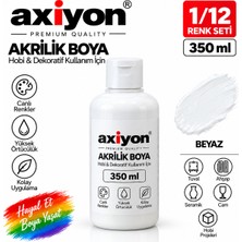 Axiyon Art Akrilik Boya 350 ml Beyaz – Su Bazlı Hobi ve Dekoratif Boya