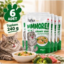 Reflex Plus Mmore Ton Balıklı,uskumrulu ve Brokolili Kremalı Kedi Çorbası 40 Gr*6lı Set