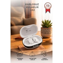 Lenovo Thinkplus Bluetooth Kulaklık Akıllı Dijital Göstergeli 5.4 Kablosuz Kulaklık Lk2 Beyaz