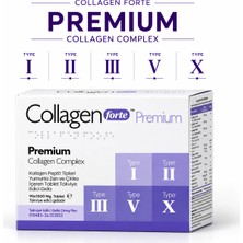 Collagen Forte Platinum Tip 1,2,3,5 ve Tip 10 Kolajen, Hyalüronik Asit, Çinko, Selenyum & Vitamin C, 90 Tablet