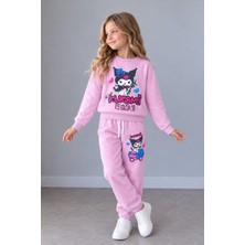 Cg Kids Karakter Sırt Baskı Detay Temalı Kız Çocuk 2 Iplik Sweatshirt ve Eşofman Alt Üst Takım