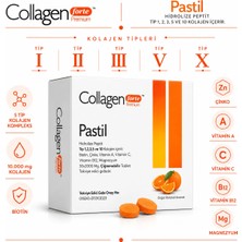 Collagen Forte Platinum 5 Tip Kolajen Pastil 2000MG x 30 Emilebilen Tablet, Biotin, Vitamin A, C, B12, Portakal Aromalı