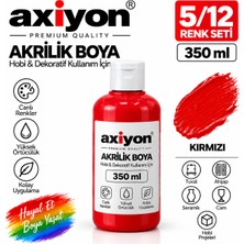 Axiyon Art Akrilik Boya 350 ml Kırmızı – Su Bazlı Hobi ve Dekoratif Boya