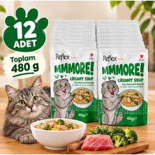 Reflex Plus Mmore Ton Balıklı,uskumrulu ve Brokolili Kremalı Kedi Çorbası 40 GR*12LI Set