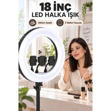 vooka Megalüx Döküm Ayaklı Profesyonel Kuaför Makyaj Çekimleri 18 Inç 480 LED Kumandalı Ring Lıght