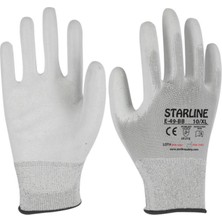 Starline E-49-Bb 1/2 Pu (Poliüretan) Kaplı Hassas Montaj Eldiveni Beyaz 3121X