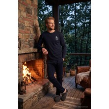 Buratti Minimal Baskılı Pamuklu Uzun Kollu Pijama Takımı Erkek Pijama Takımı 6575005