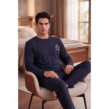 Buratti Ultra Soft Minimal Nakışlı Uzun Kollu Pijama Takımı Erkek Pijama Takımı 6575009