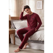 Buratti Desenli Pamuklu Düğmeli Bisiklet Yaka Pijama Takımı Erkek Pijama Takımı 6575002