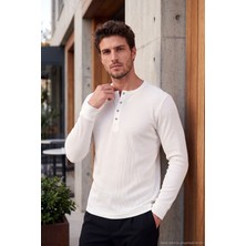 Buratti Pamuklu Regular Fit Düğmeli Bisiklet Yaka Sweat Erkek Sweat 5905852
