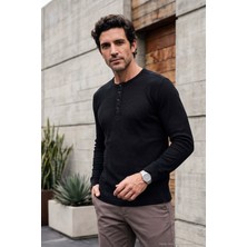 Buratti Pamuklu Regular Fit Düğmeli Bisiklet Yaka Sweat Erkek Sweat 5905852