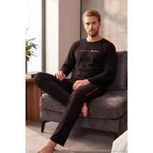 Buratti Baskılı Pamuklu Uzun Kollu Pijama Takımı Erkek Pijama Takımı 6575006