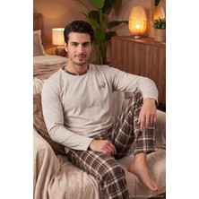 Buratti Pamuklu Regular Fit Bisiklet Yaka Ekoseli Pijama Takımı Erkek Pijama Takımı 6574001