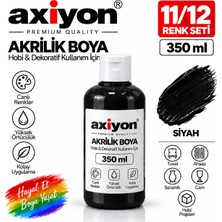 Axiyon Art Akrilik Boya 350 ml Siyah – Su Bazlı Hobi ve Dekoratif Boya