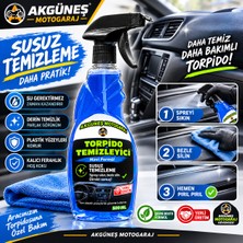 Akgüneş Motogaraj Torpido Temizleyici – Susuz Temizlik Araç Içi Plastik ve Torpido Temizleme Spreyi Yerli Üretim
